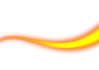 Abstract neon orange wave on transparent background