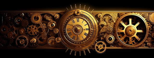 clock background, generative, ai, machine, mechanical
