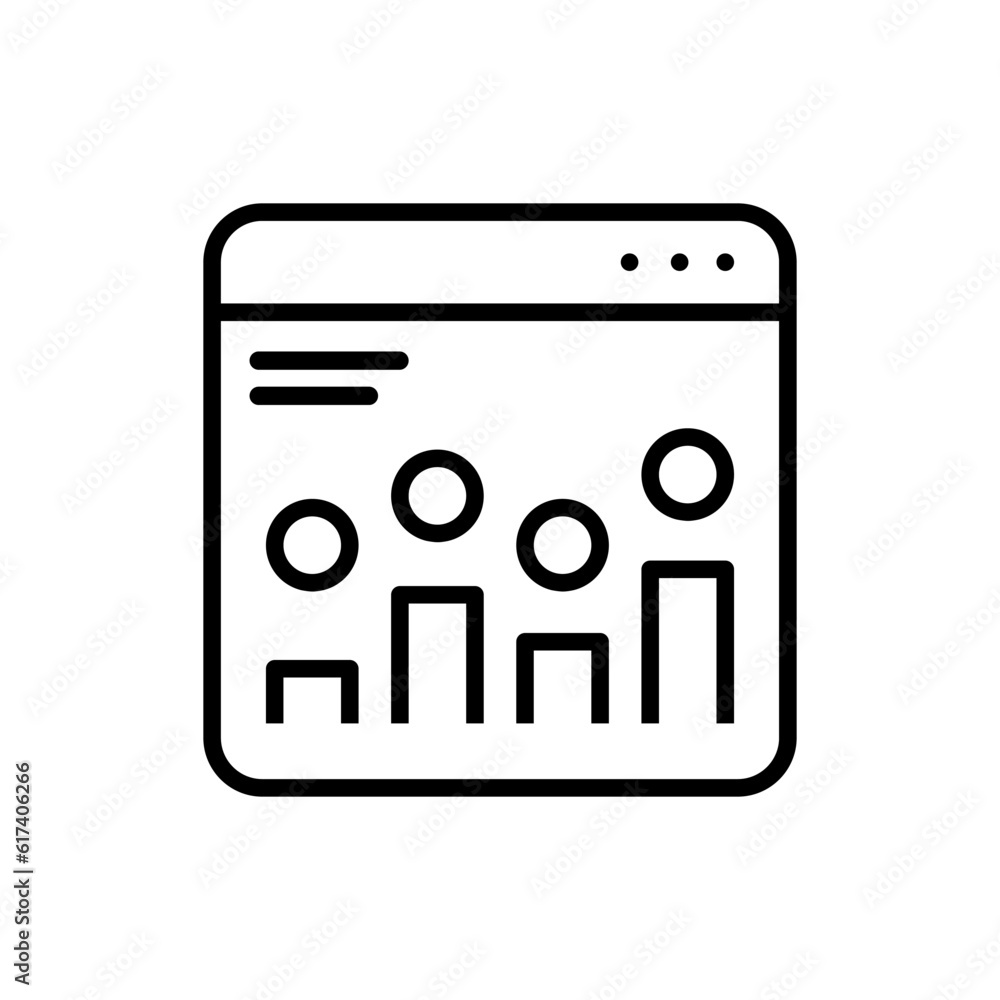 Poster business analytics icon vector. data analysis illustration sign. data science symbol. profit graph l