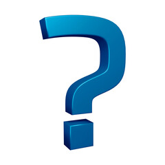 3D blue question mark or icon design