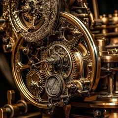 clock background, generative, ai, machine, mechanical