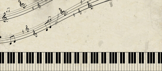 retro music piano banner © alex_aldo