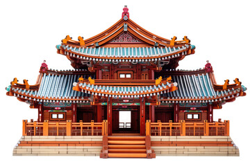 Fototapeta premium wood Korean architecturetemple isolated on white