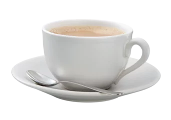 Fototapete Cafe xícara branca com café com leite isolado em fundo transparente  © Pic_It