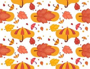 seamless pattern with autumn leaves