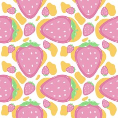 seamless pattern with strawberries