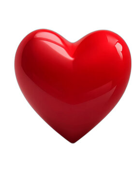 Red heart isolated on white AI generated Image