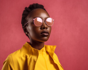 Woman Female Face  Portrait Close Up Photo Digital Generated Realistic Modern Trendy Illustration Artwork Background