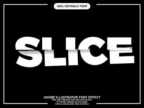 cool sliced text style editable font effect
