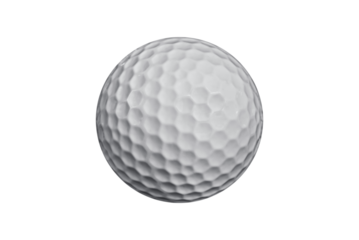 Close up photo of Golf ball isolated on transparent background, png file