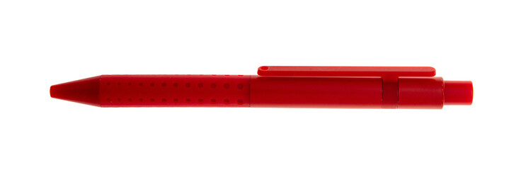Red pen isolated on transparent, PNG. Office and school stationery