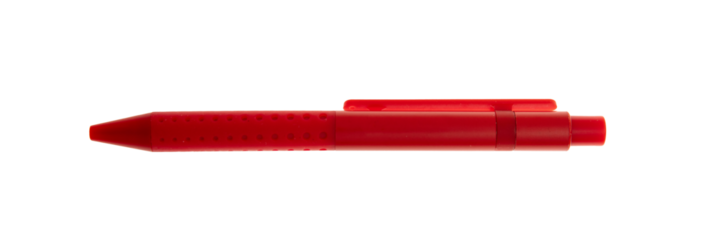 Red pen isolated on transparent, PNG. Office and school stationery