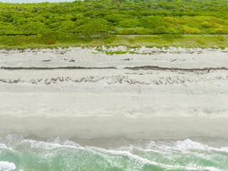Aerial photo Loggerhead turtle tracks on the sand Jupiter Island Florida nesting season summer 2023