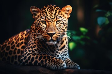 Fototapeta na wymiar A Roaming Leopard in the Enchanting Forest. Generative AI