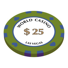 Fototapeta premium Jeton de poker valeur $25