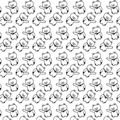 cute cat vector pattern for tee print and background wallpaper