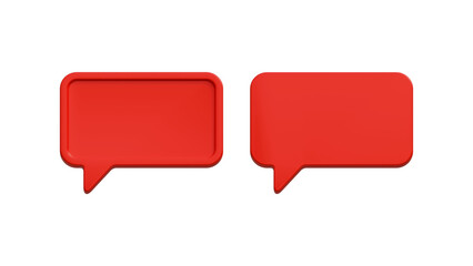 Naklejka premium Blank red 3d speech board isolated