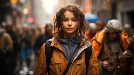 Fototapeta premium Voices Rise - Climate Change Protest. Generative AI