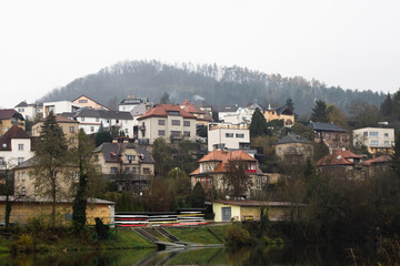 Fototapeta premium a pro photography of a view of a small old town in Czech Republic