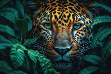 Captivating Leopard Visage. Generative AI