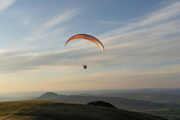 Paraglider in the sunset