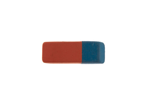 Eraser isolated on transparent, top view, PNG, School supply