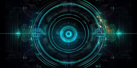 Obraz premium background in digital electronic circuit board or holography style. Generative AI