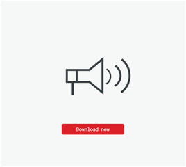 Speaker vector icon. Symbol in Line Art Style for Design, Presentation, Website or Mobile Apps Elements, Logo. Pixel vector graphics - Vector
