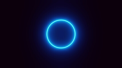 Glowing blue neon circle