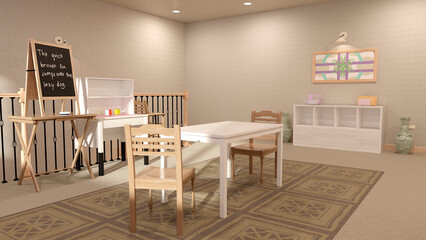 3D Rendering Home Schooling
