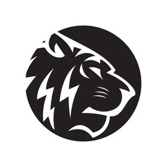 tiger head vector illustration on black background