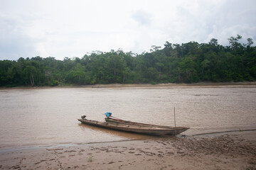 Huallaga river pass near the town of Chazuta in the Peruvian jungle.