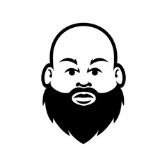 Fototapeta na wymiar Fat Bald Beard Man mascot logo illustration