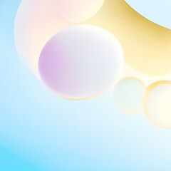 abstract background with bubbles - Light Yellow and Light Blue Circles Background - Light Colors - Pink and Green - Generative AI