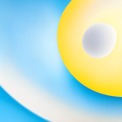 Light Yellow and Light Blue Circles Background - Light Colors and White - Generative AI