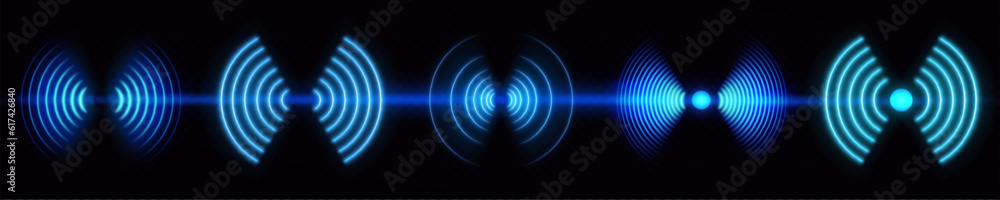 Aufkleber 3d wifi signal neon light effect symbol vector. wave radar sensor for wireless technology. abstract 