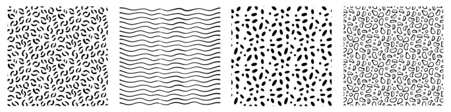 Abstract patterns vector collection. Hand drawn pattern set. Sketch hatching abstract hand-drawn pattern background.