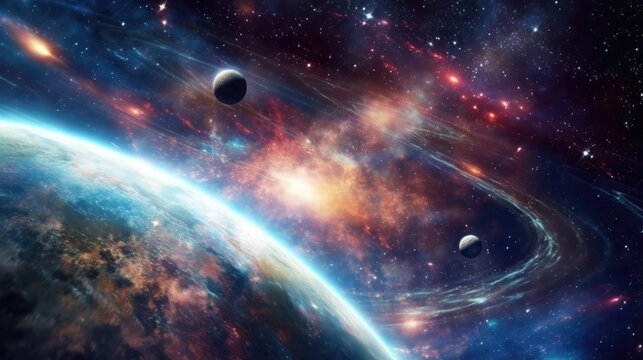 planet in space created with Generative AI Technology