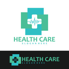 health care and medical logo design vector illustration