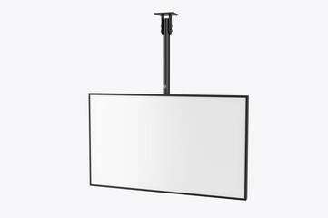 Outdoor digital ceiling mounted display screen blank template, 3d render illustration.