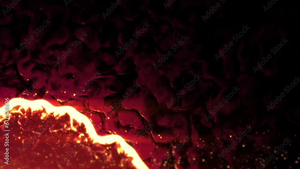 Poster bright red and orange shimmering soft forms bokeh background - loop video