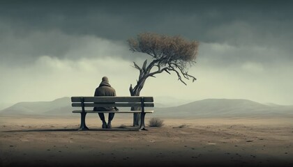 the lonely and distress life wallpaper deep thinking generative ai