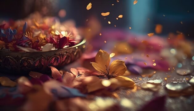 eye catching decorative floral bouquet wallpaper for royal decor generative ai