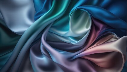 abstract and bright colorful silk fabric texture backdrop generative ai