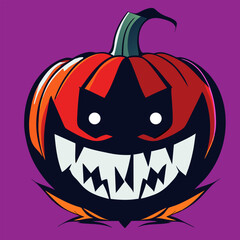 halloween pumpkin with a smile vector in cartoon style