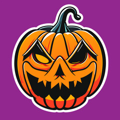 halloween pumpkin with a smile vector in cartoon style