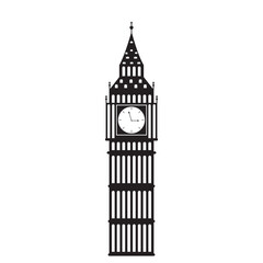 London's landmark Big Ben, the big clock. Vector illustration in black tones vector silhouette illustration of the sights of London, England.