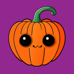 halloween pumpkin with a smile vector in cartoon style