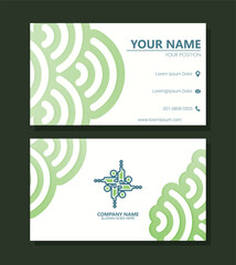 green abstract business card template