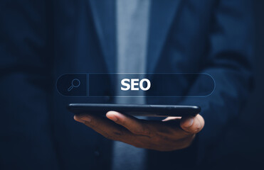 SEO Search engine optimization concept, Marketing Ranking Traffic Website Internet Business Technology, SEO concept